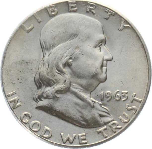 USA 1/2 Dollar 1963 D - Franklin - Topstück